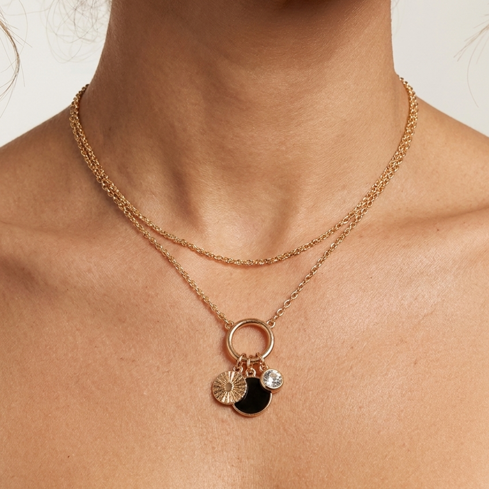 Tahari Collar Triada Black & Gold Duo