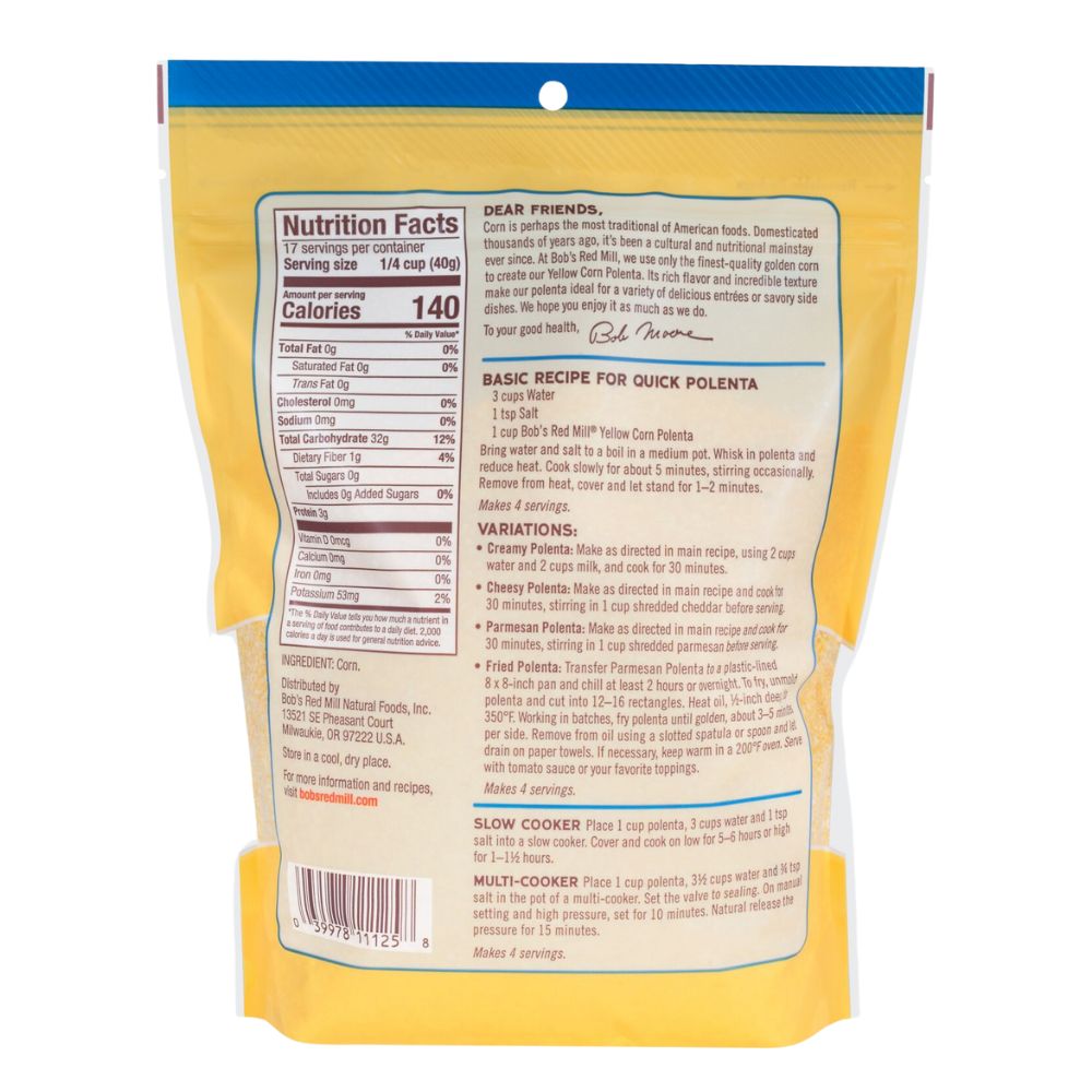 Bob's Red Mill Yellow Corn Polenta 680gr