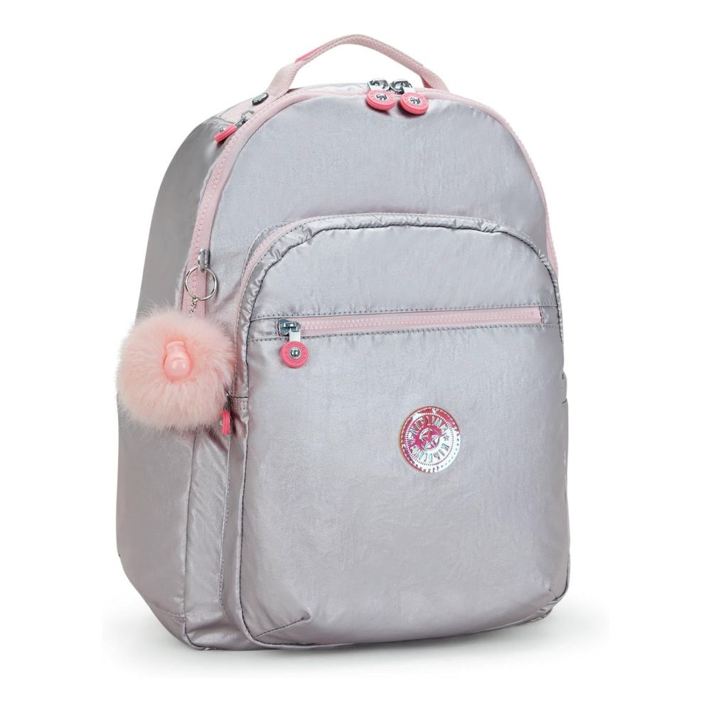 Kipling Bulto Seoul Ice Silver Metallic Backpack