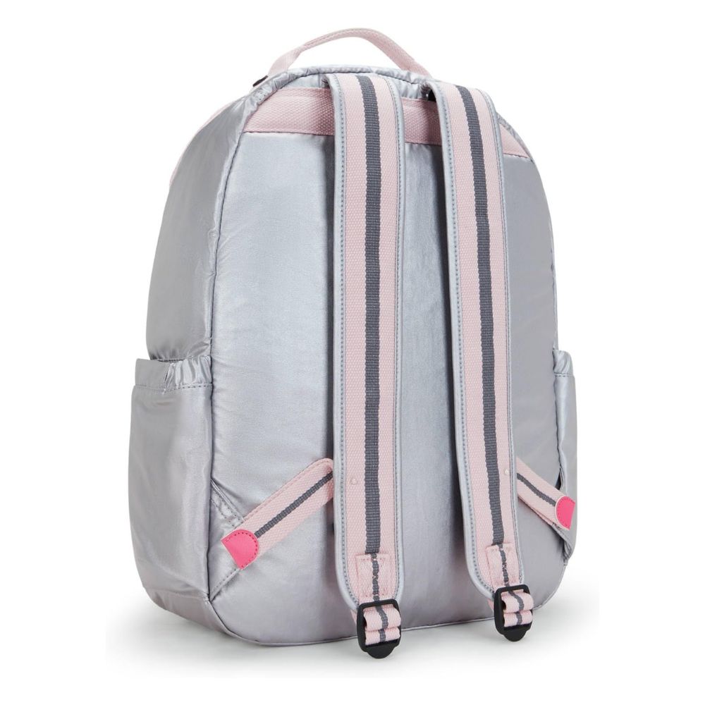 Kipling Bulto Seoul Ice Silver Metallic Backpack