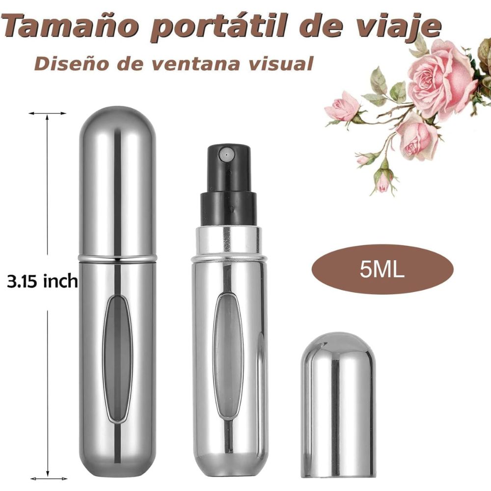 Porta Perfume Recargable con Atomizador 1 Unidad 5ml Colores Varios