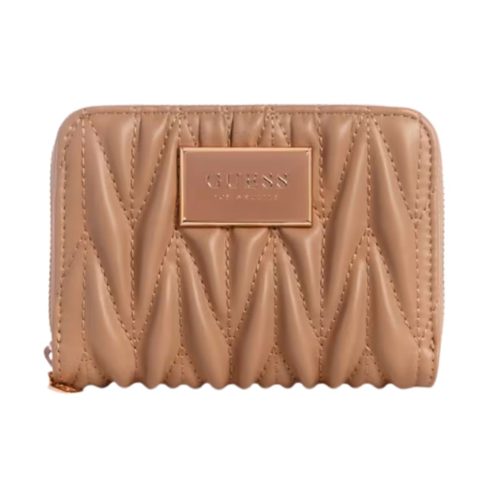 Guess Billetera Fluer Small Zip Wallet Caramel