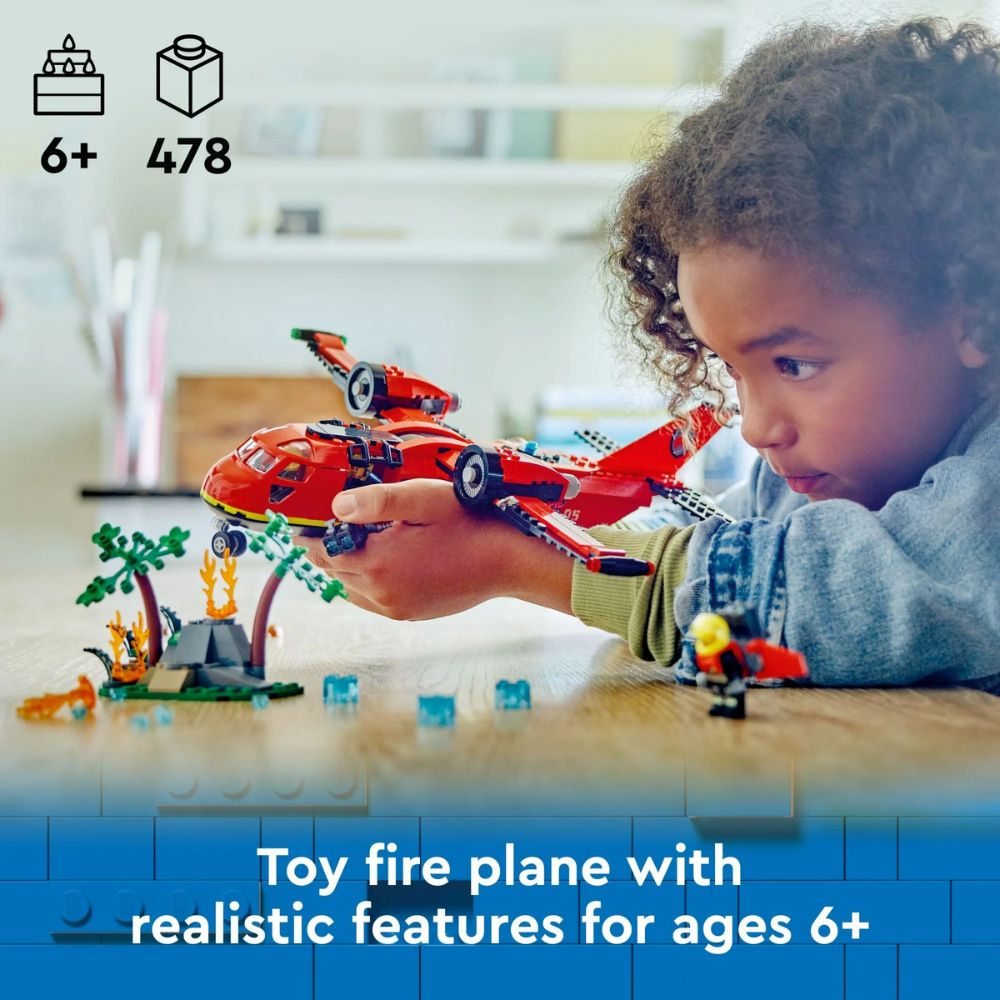 Lego City Fire Rescue Plane 478 Piezas 6+