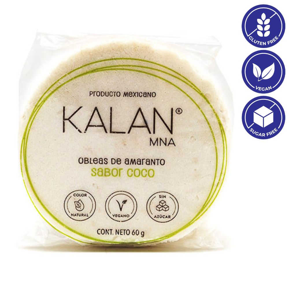 Kalan Obleas de Amareto Sin Azucar y Sin Gluten Sabor a Coco 60gr