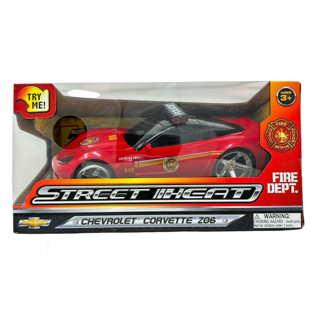 Street Heat Carro Policia Chevrolet Corvette Z06 Con Sonido y Luces 3+