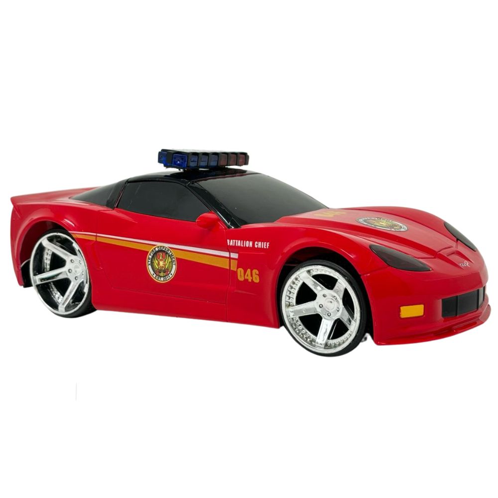Street Heat Carro Policia Chevrolet Corvette Z06 Con Sonido y Luces 3+