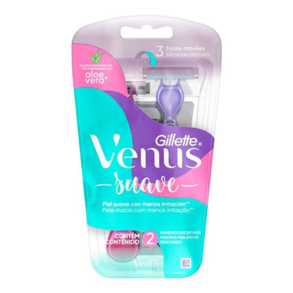 Gillette Maquina De Afeitar 2und Venus Suave 3 Laminas Moviles