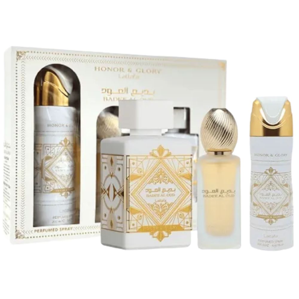 Lattafa Badee Set Honor & Glory Eau de Parfum +Perfumed Spray + Hair Mist Unisex