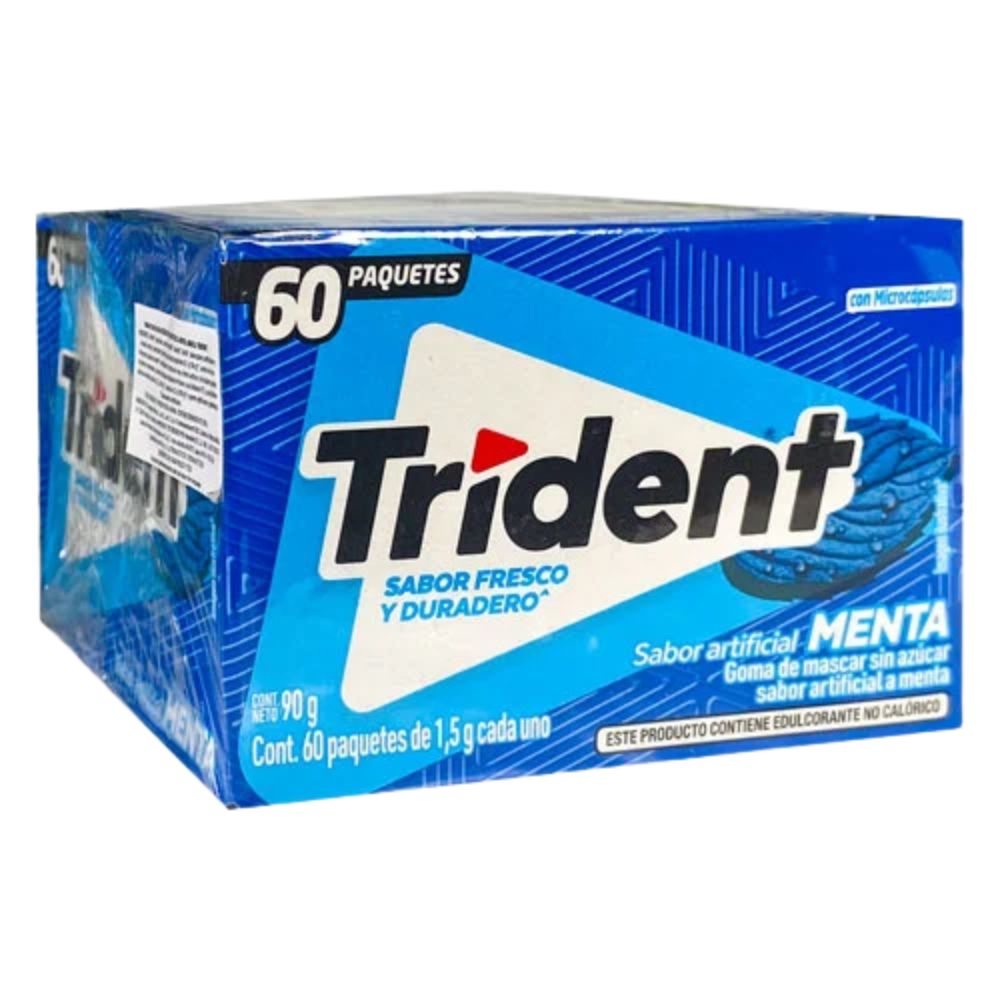Chiclets Trident Menta 60 Paquetes