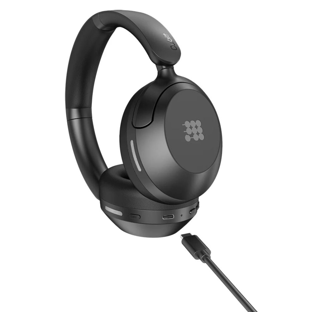 Cubitt Power Headphones – Cancelación de Ruido Híbrida y Sonido Inmersivo Obsidian Black