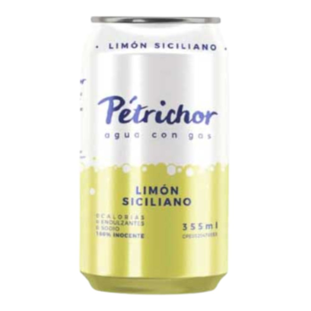 Petrichor Agua con Gas sabor a Limon Siciliano 355ml