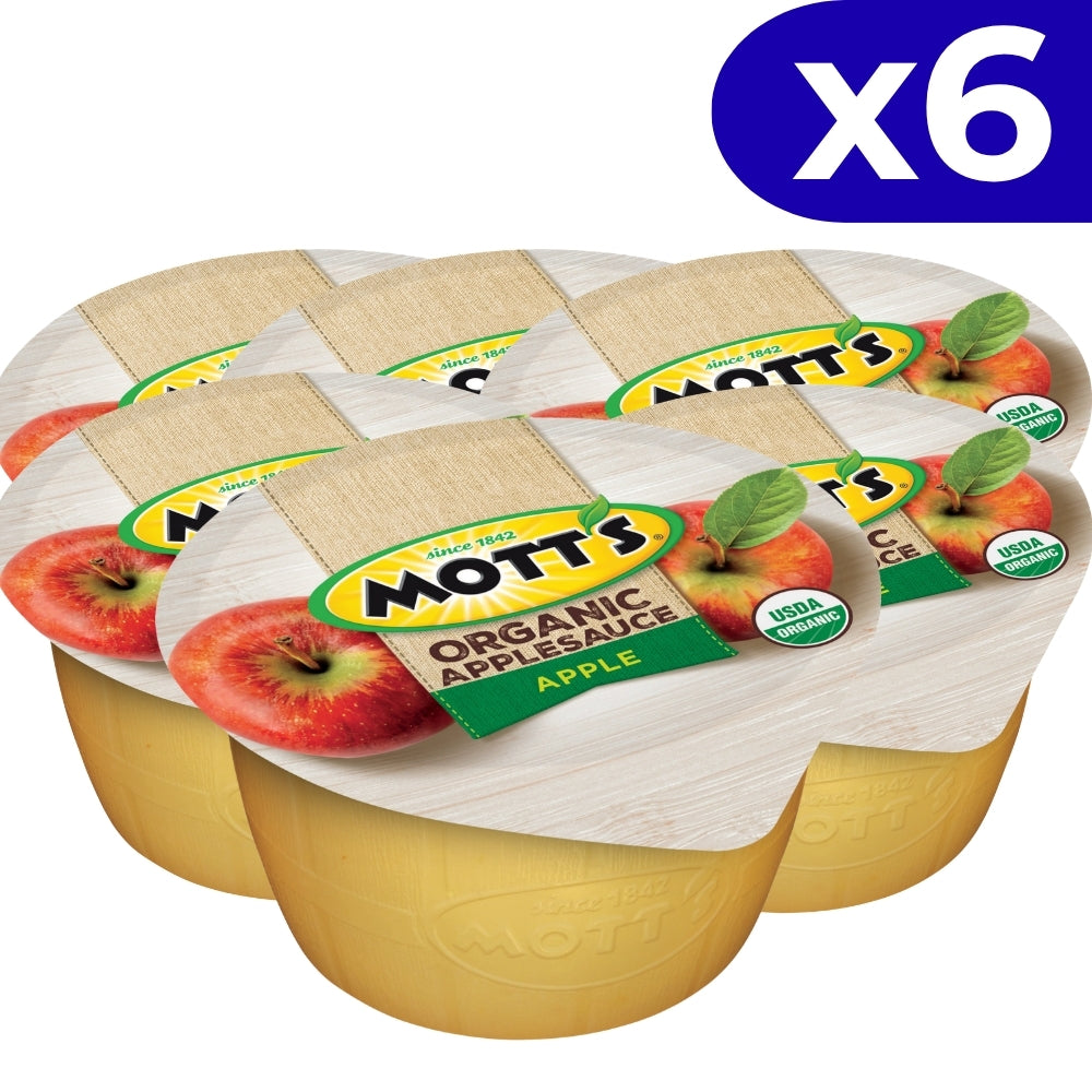 Mott's Compotas Organic Applesauce Apple 6 Und x 9gr