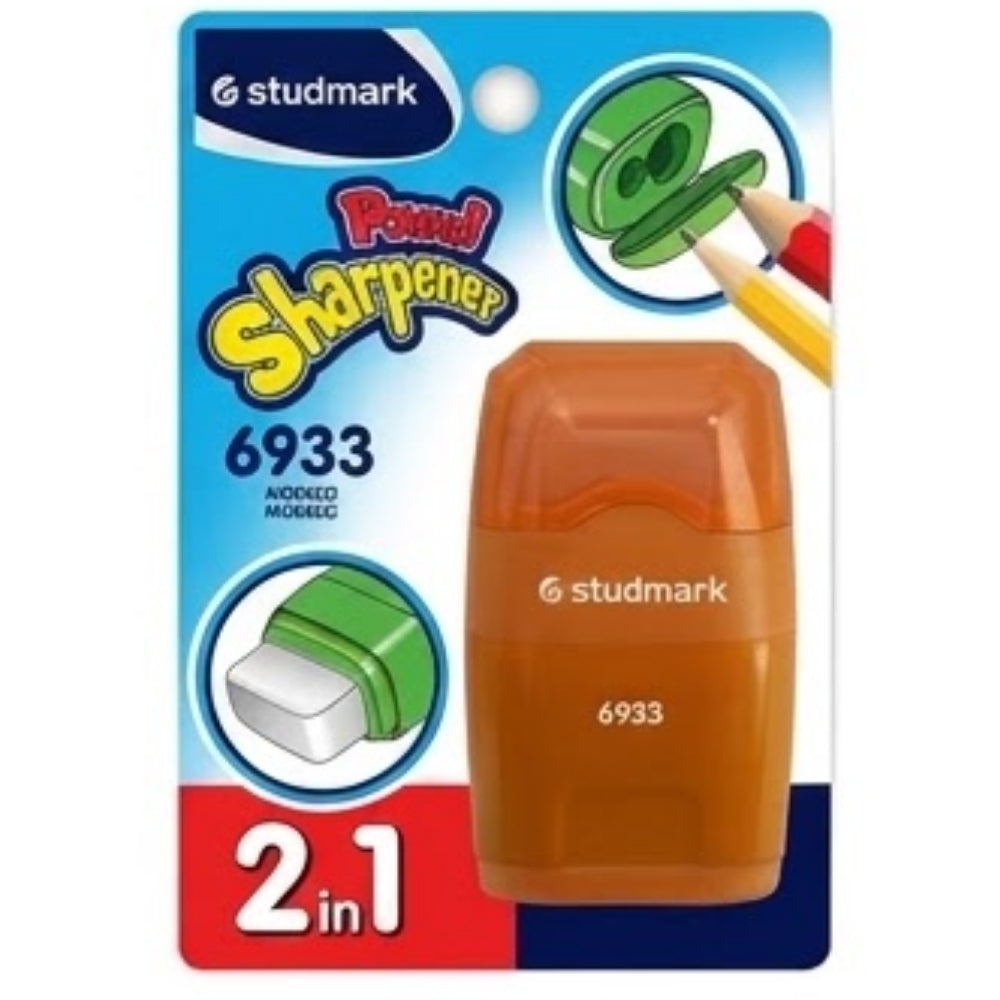 Studmark Borrador Con Sacapuntas 2 Huecos Colores Varios 1Und