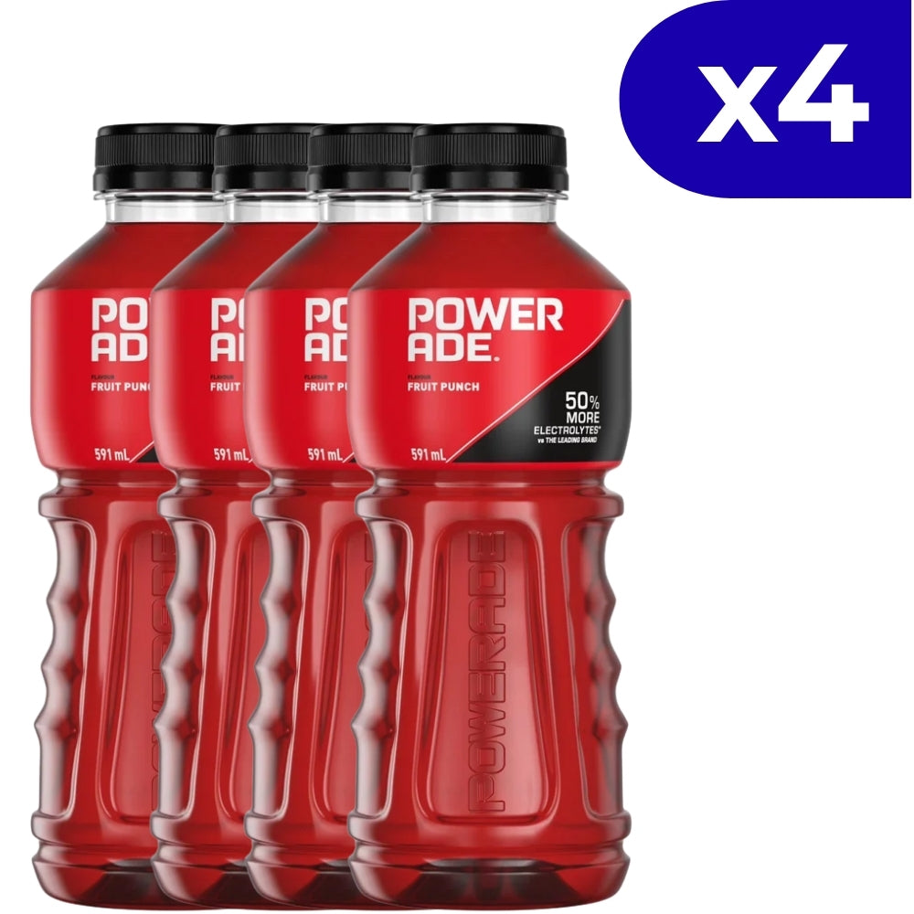 Powerade Fruit Punch 50% more Electrolytes 4 Und x 591ml