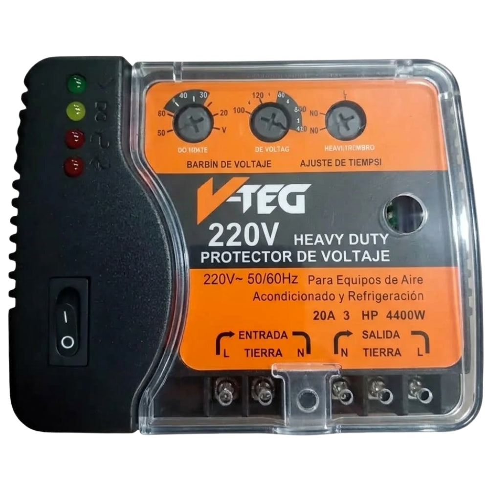 V-Teg Protector de Voltaje Heavy Duty 220v