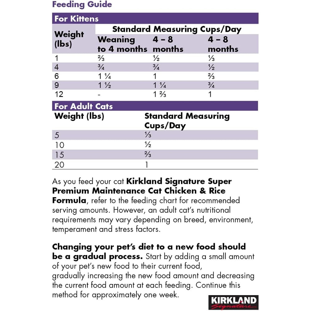 Kirkland Alimento para Gatos Maintenance Cat Chicken & Rice Formula 11.3 Kg