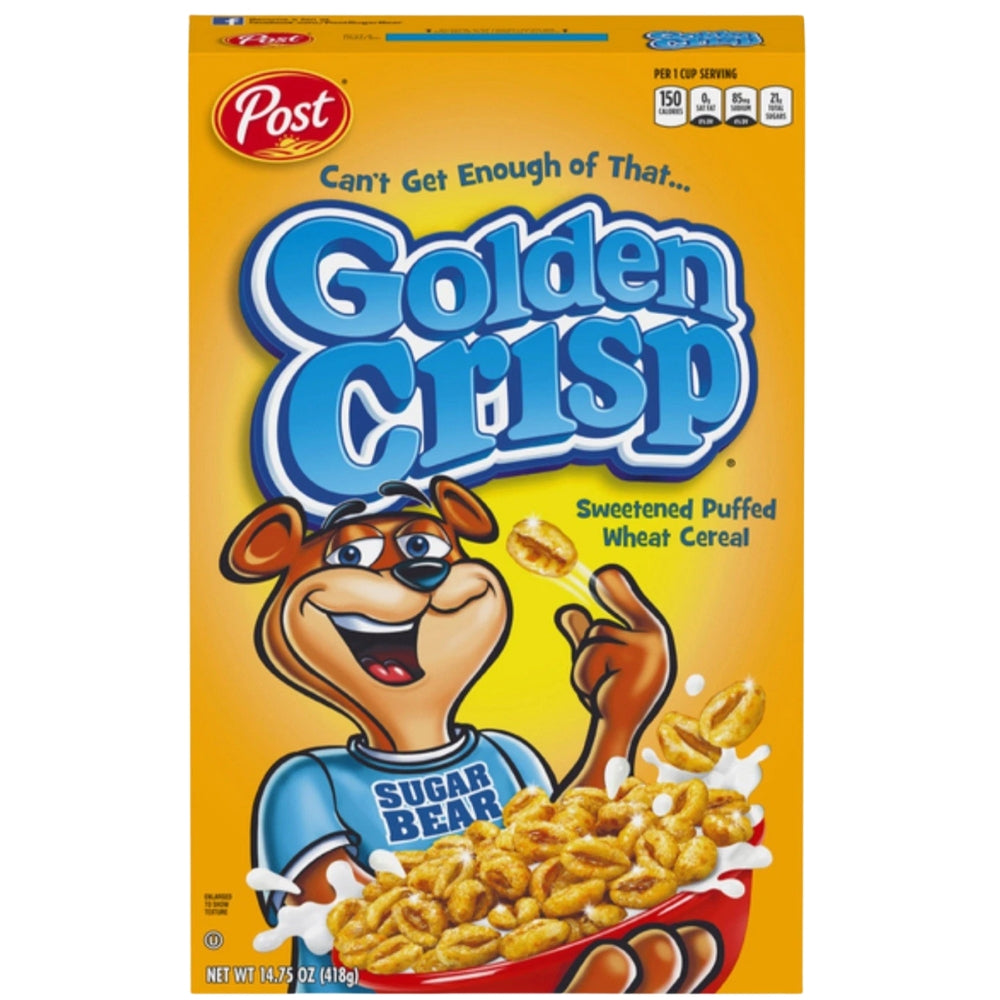 Post Cereal Golden Crisp Sweetened Puff Wheat Cereal 418gr