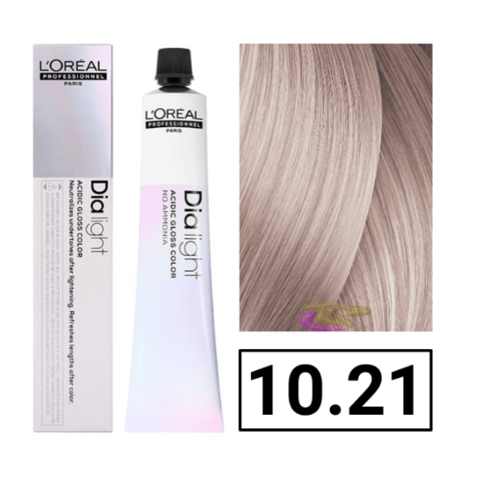 Tinte Loreal Coloracion Dia Light 10.21 Milkshake Rubio Platino Irisado Ceniza. Sin Amoniaco 50 mL