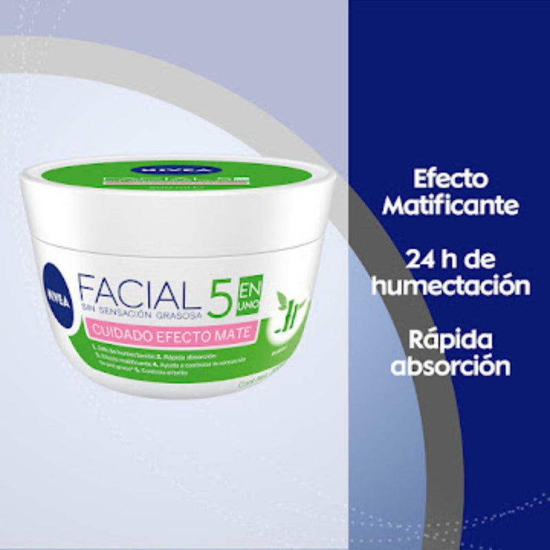 Nivea Crema Facial 5en1 Cuidado Nutritivo Efecto Mate 200ml