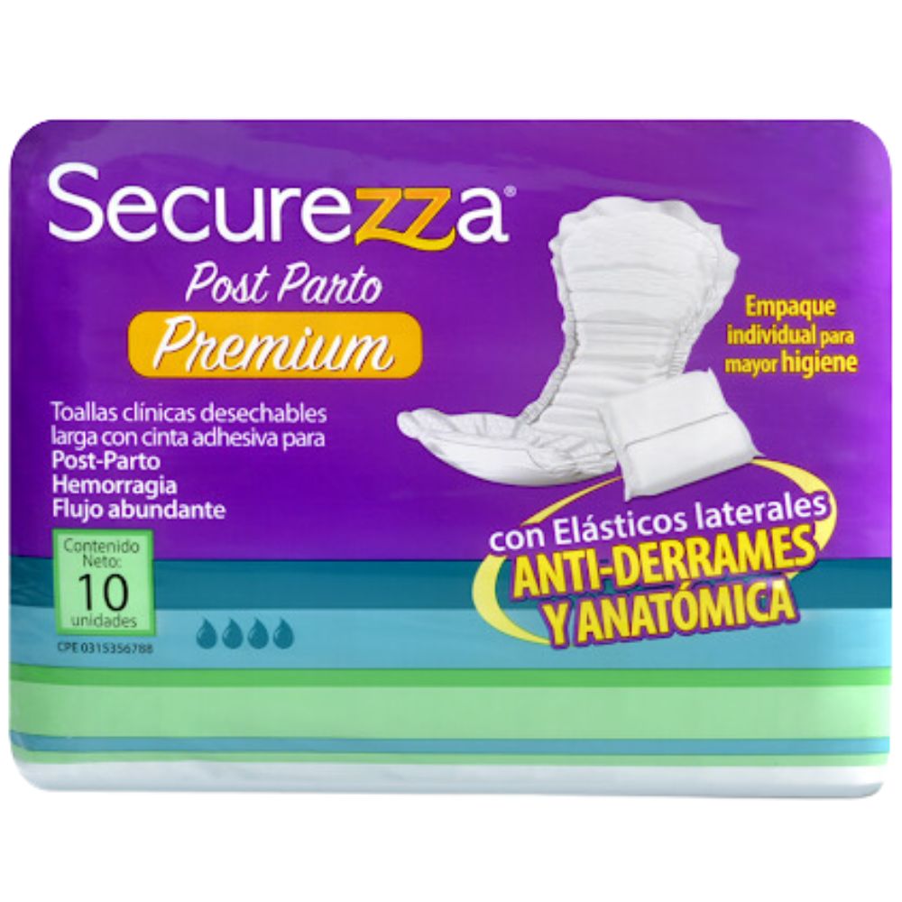 Securezza Toalla Postparto Premium 10und