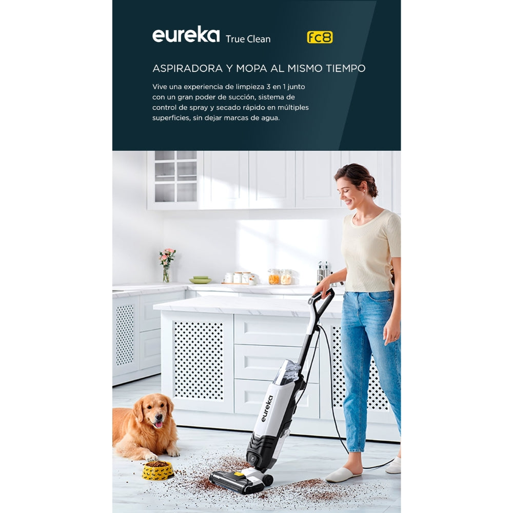 Eureka Aspiradora Mopeadora Alámbrica Vertical Liviana Fc8