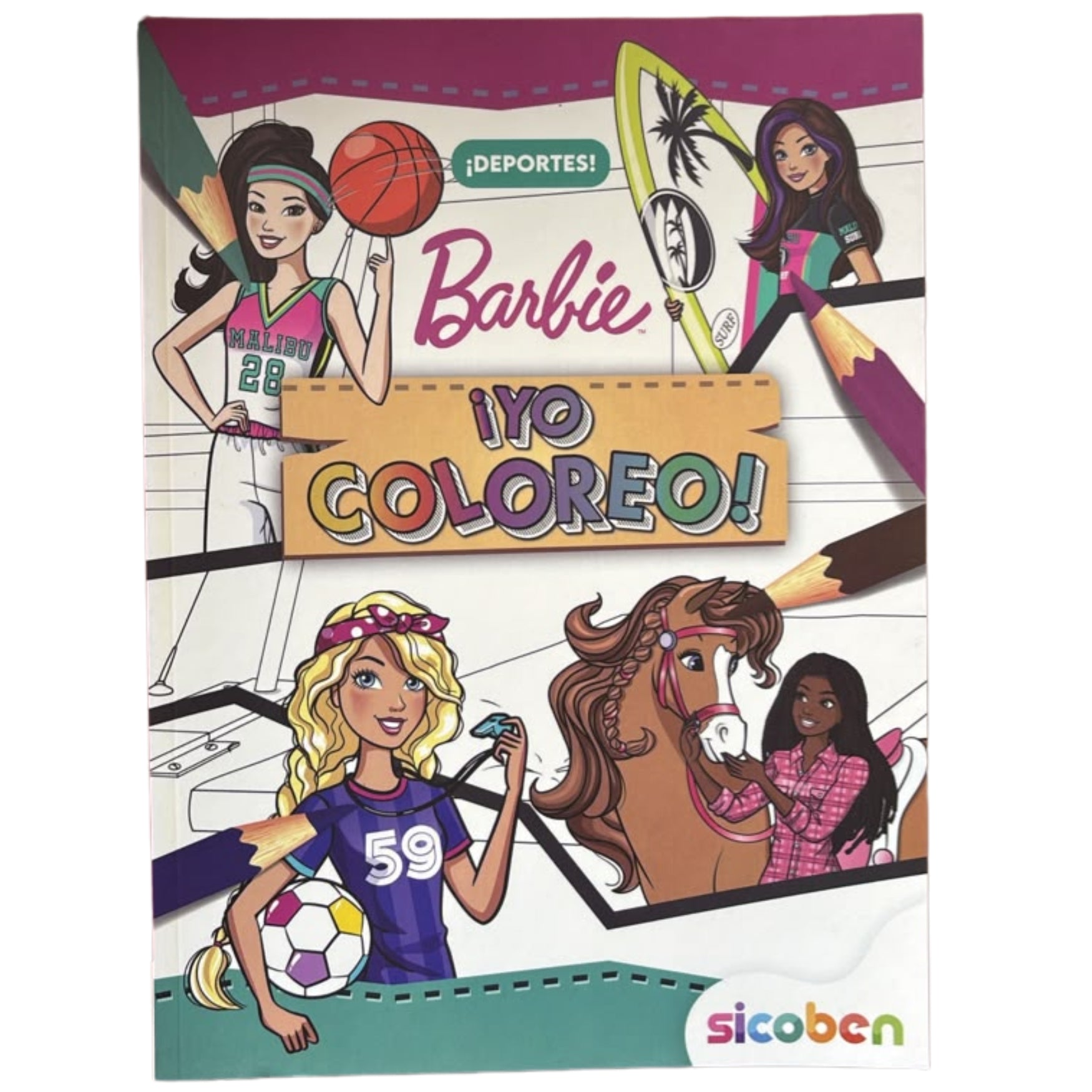 Sicoben Yo Coloreo Libro Infantil Para Colorear Barbie Deportes