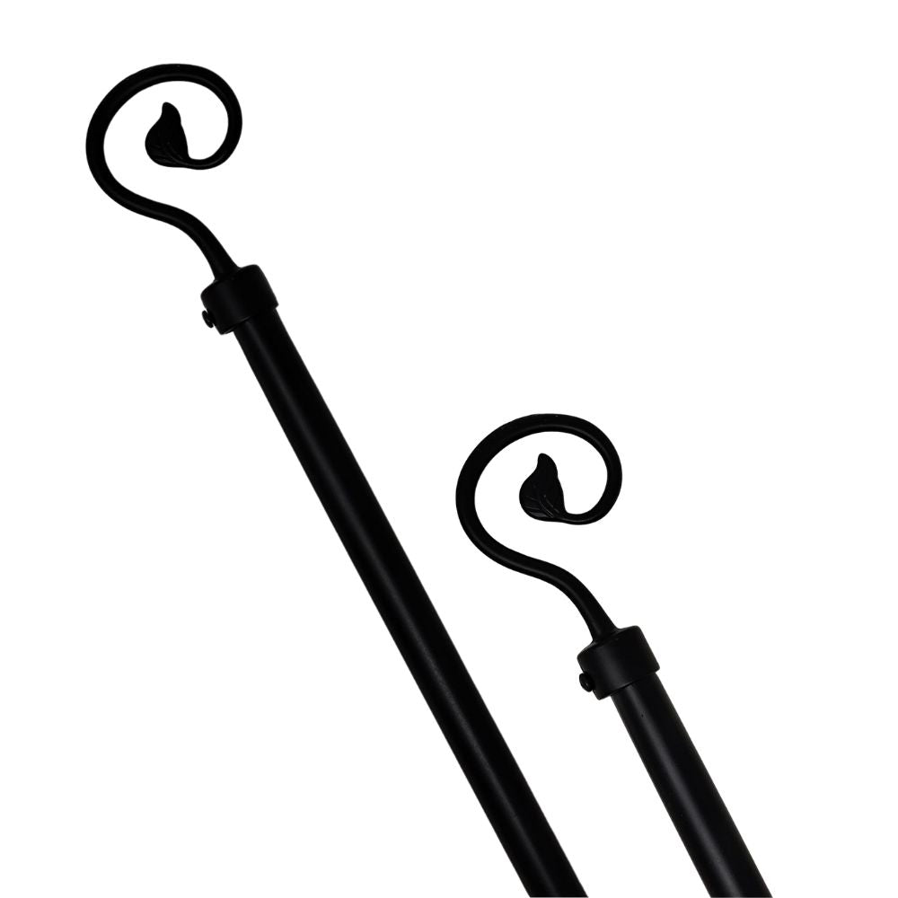Set de Barra Para Cortina Color Negro 63" Ajustable a 120"