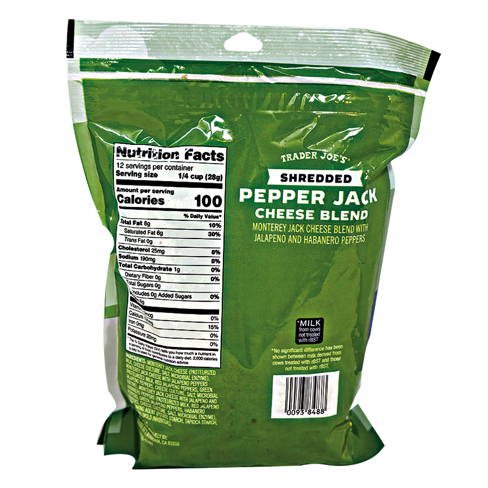 Trader Joe's Shredded Pepper Jacks Cheese Blend 340gr