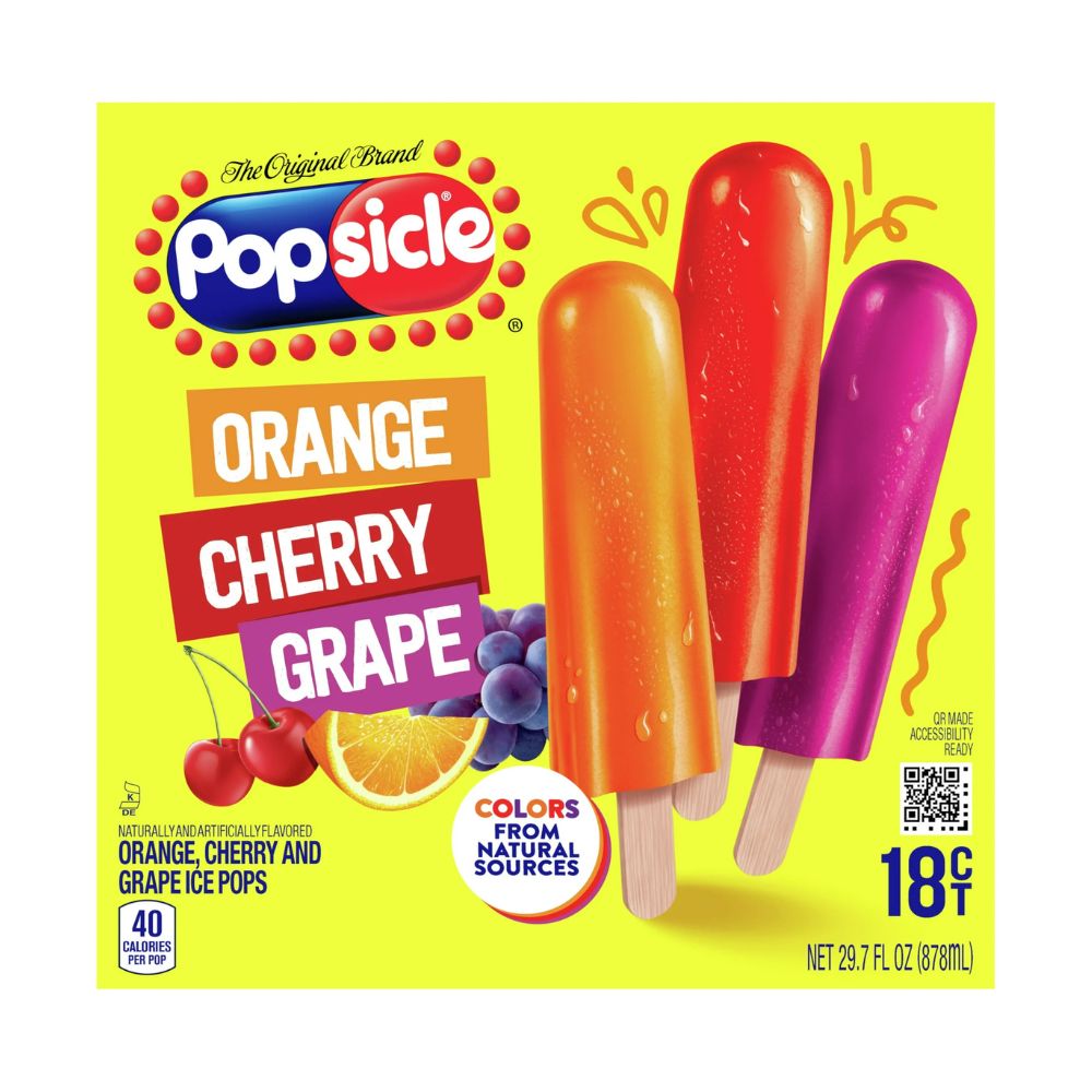 Paletas Popsicle 18 Und Snack Orange Cherry Grape 878ml