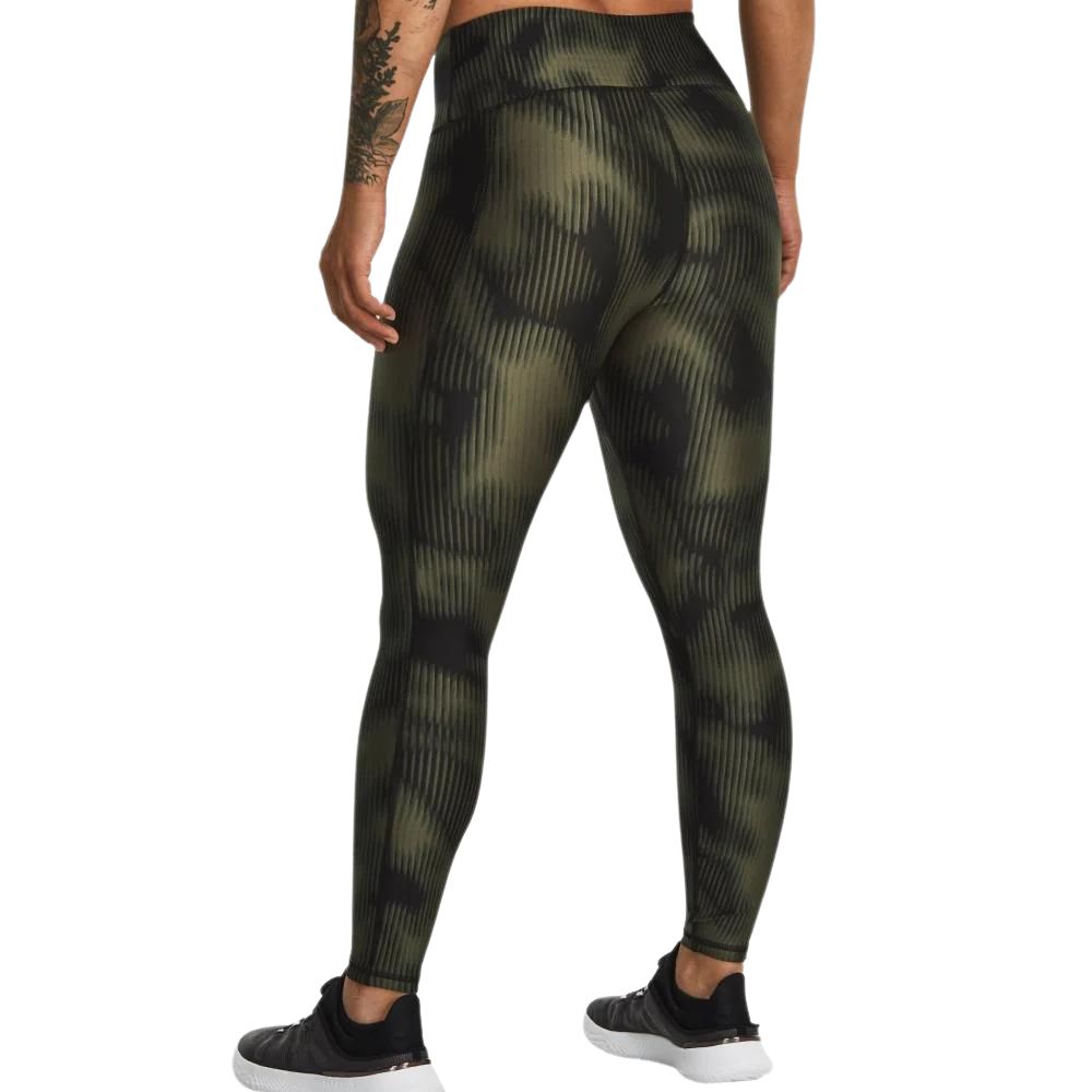 Under Armour Ankle Leggings HeatGear® No-Slip Waistband Printed Verde/Negro Ultra-tight Fit