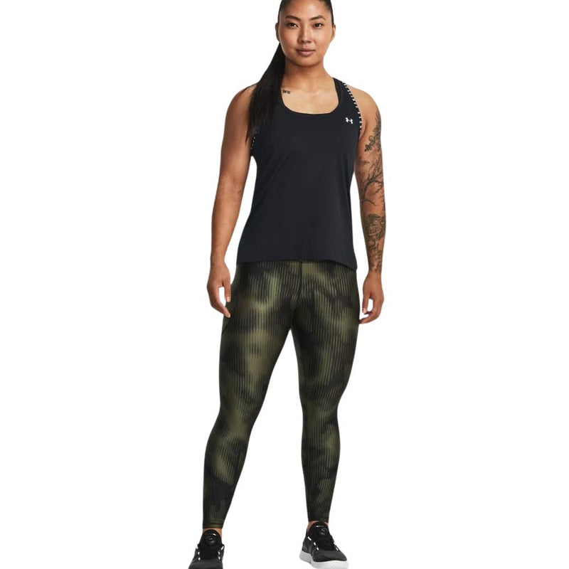 Under Armour Ankle Leggings HeatGear® No-Slip Waistband Printed Verde/Negro Ultra-tight Fit
