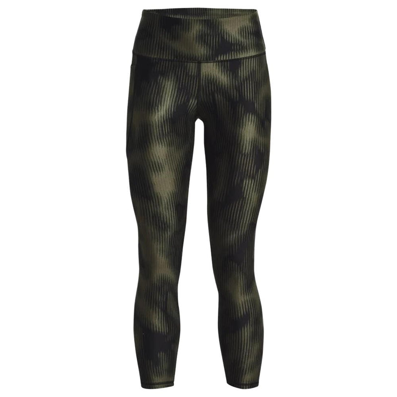 Under Armour Ankle Leggings HeatGear® No-Slip Waistband Printed Verde/Negro Ultra-tight Fit