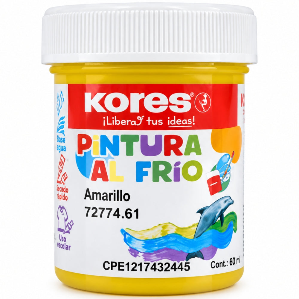 Kores Pintura Al Frio 60ml Color Amarillo 1 Und