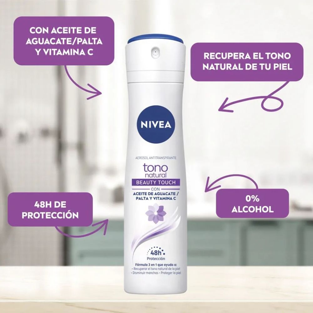 Nivea Desodorante en Aerosol Antitranspirante Tono Natural Beauty Touch 150ml