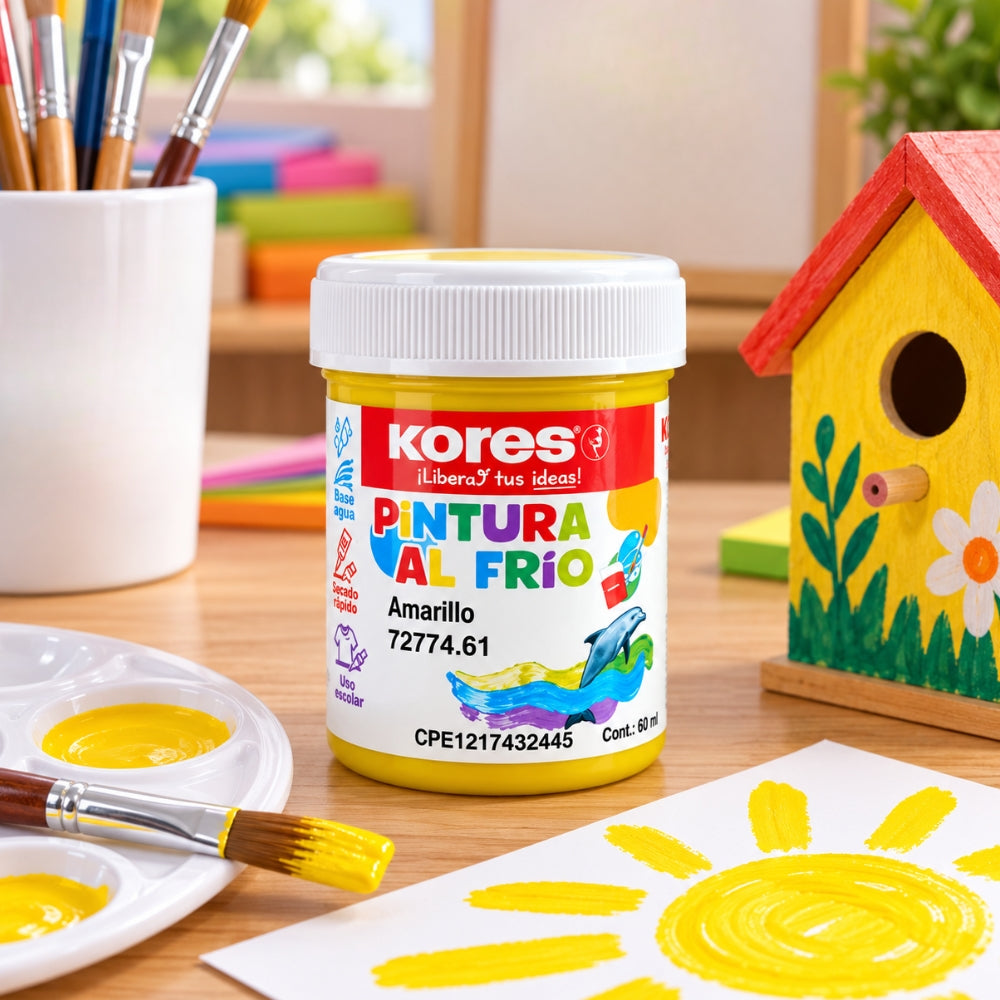 Kores Pintura Al Frio 60ml Color Amarillo 1 Und