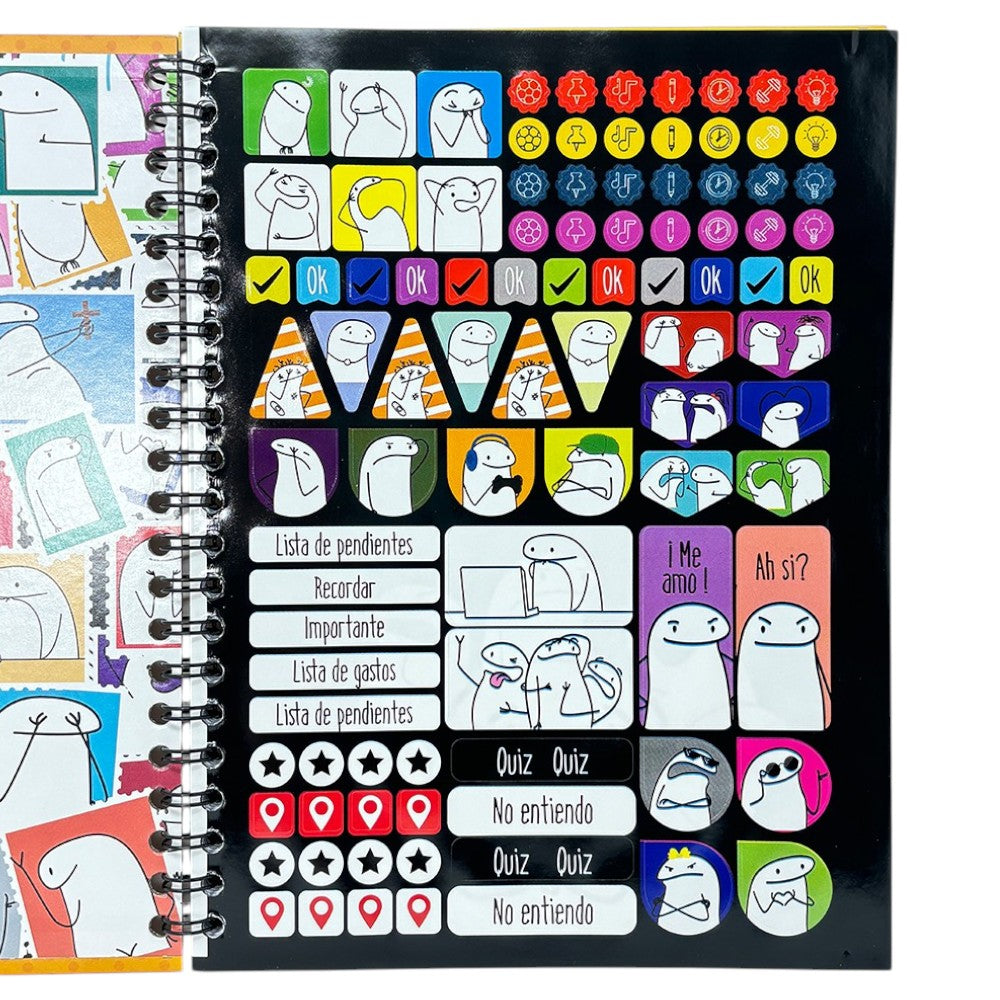 Norma Libreta Argollada Memes Una Materia 80 Hojas Con stickers Diseños Surtidos
