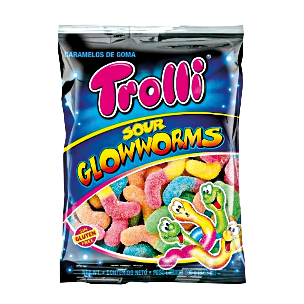 Trolli Gomitas Sour Glowworms Sin Gluten 100gr