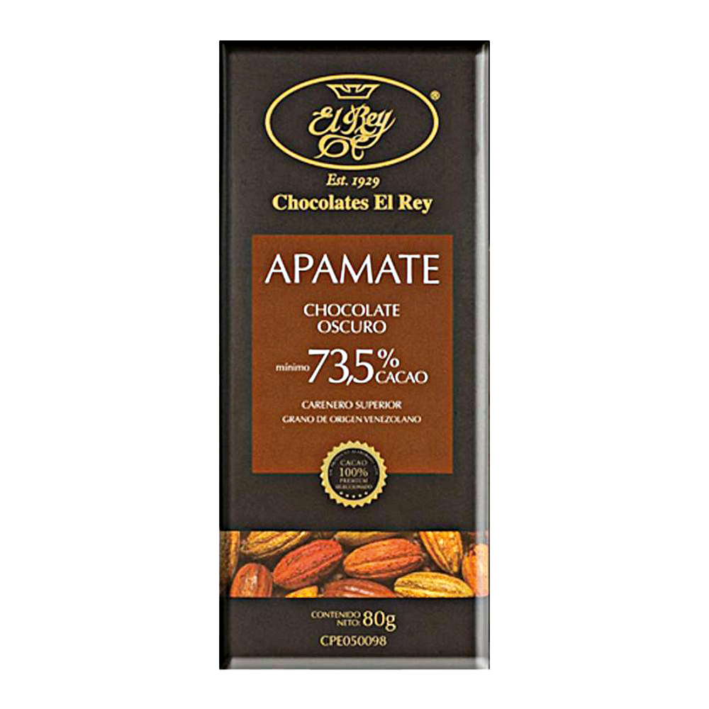 Chocolates El Rey Apamate 73.5% Barra 80gr