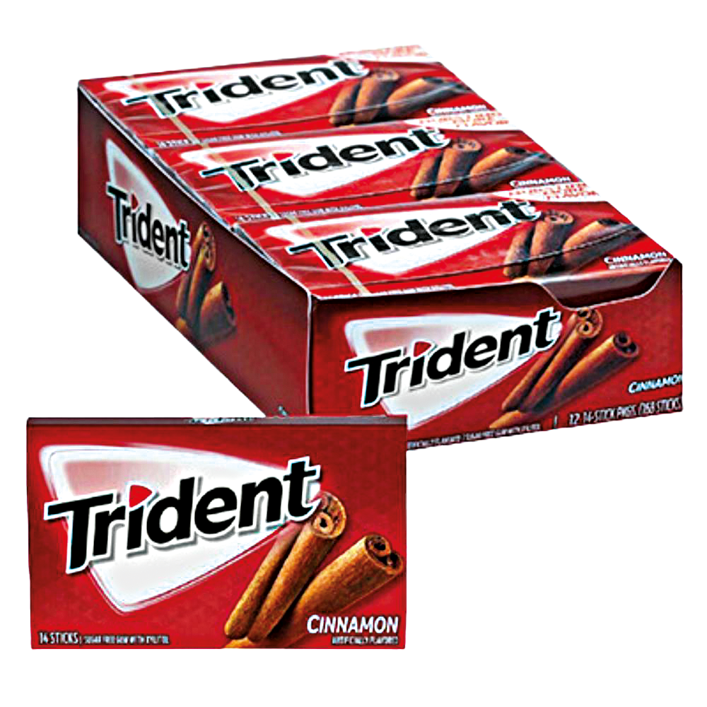 Chiclets Trident Cinnamon Caja de 12 Packs