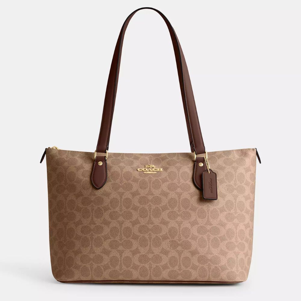 Coach Gallery Tote Bag In Signature Canvas Brown