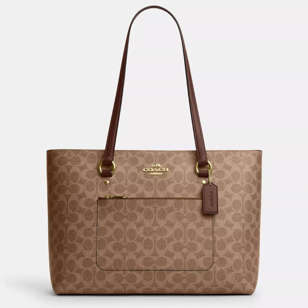 Coach Gallery Tote Bag In Signature Canvas Brown