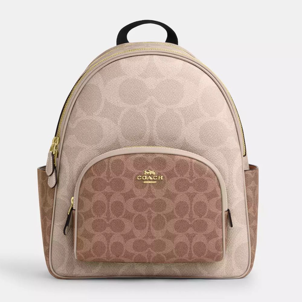 Coach Court Backpack In Blocked Signature Canvas