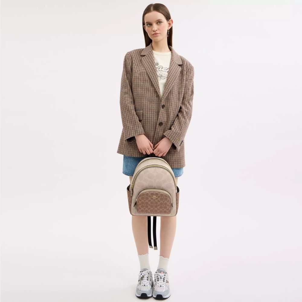 Coach Court Backpack In Blocked Signature Canvas