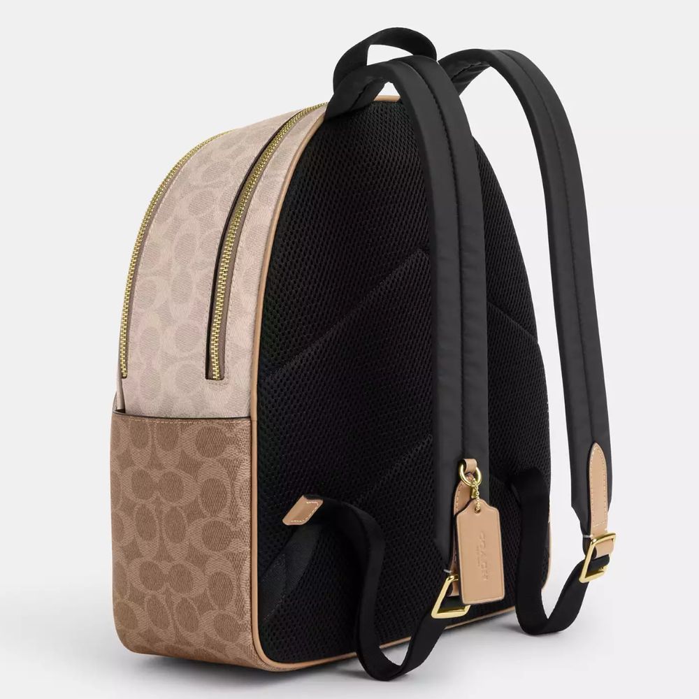 Coach Court Backpack In Blocked Signature Canvas