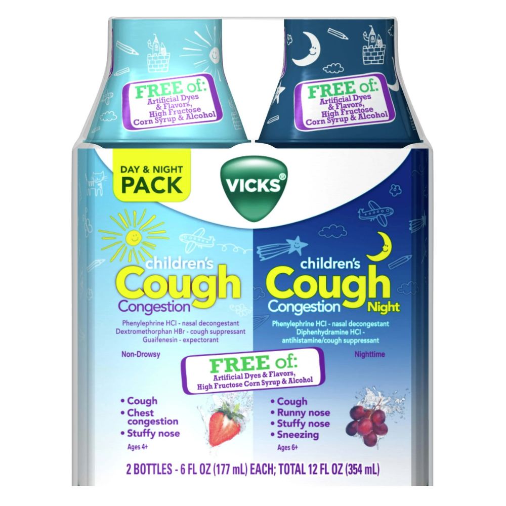 Vicks Children's Cough Congestion 2 Bottles 177ml Day & Night Pack