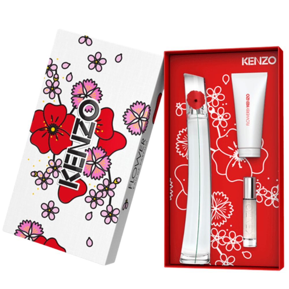 Kenzo Flower Set 3 Und Eau De Parfum 100ml + 10ml + Body Lotion 75ml