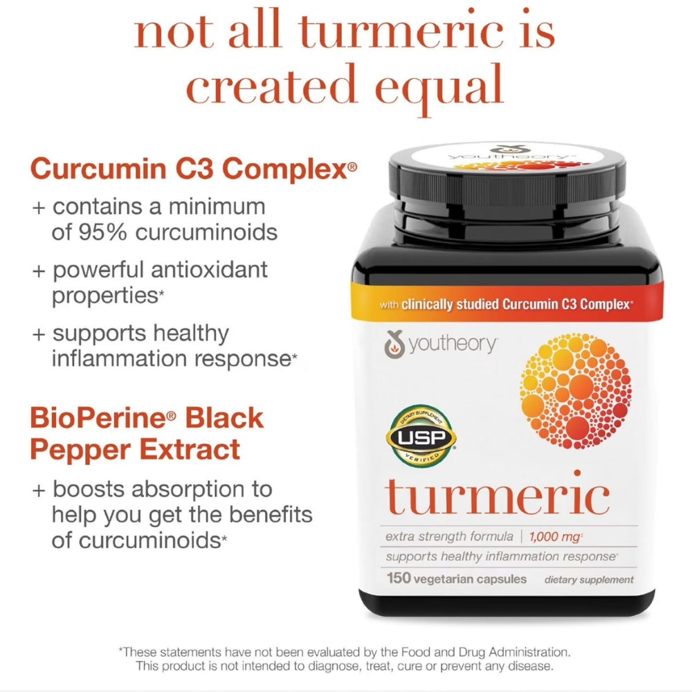 Youtheory Turmeric 150 vegetarian capsules