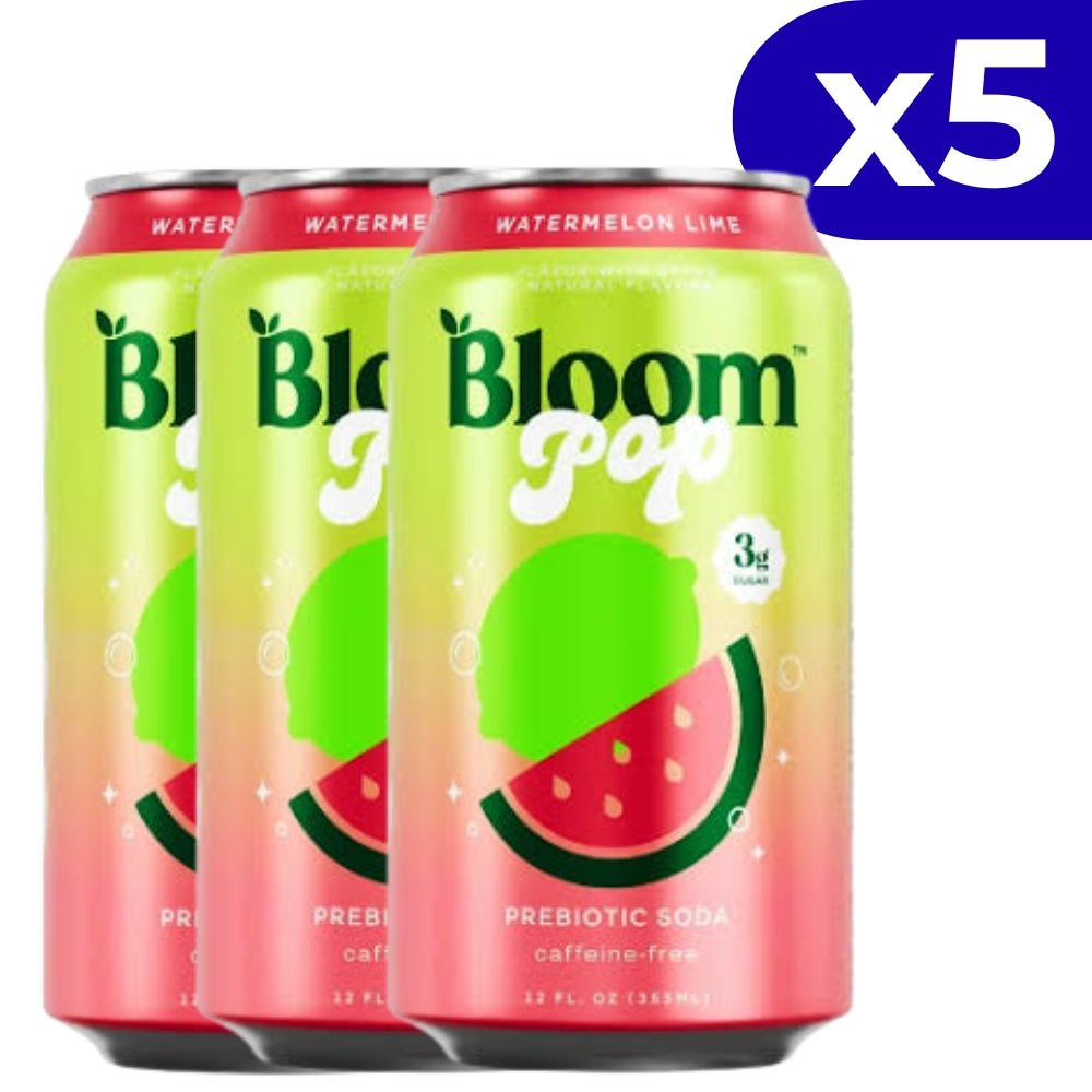 Bloom Pop Prebiotic Soda Watermelon Lime 5 Und x 355ml c/u