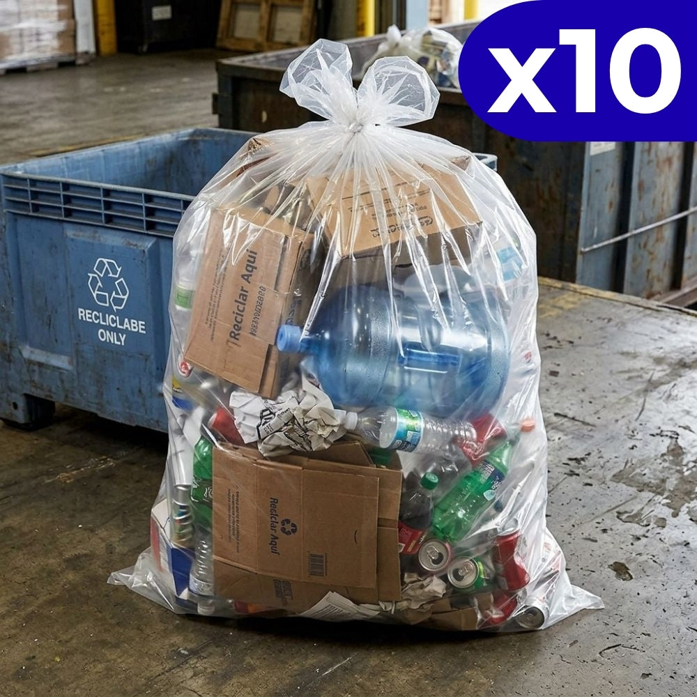 Bolsas Para Basura Transparente Calibre 12 40Kg x 10 Und