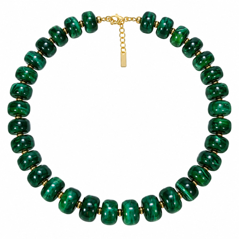 H&Co Collar Ajustable Para Damas Aura Malaquita